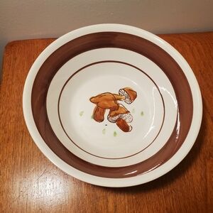 Vintage Hankook bowl/ Mushroom Bowl/Brown Stripe Bowl/Toadstools/ Made in Korea